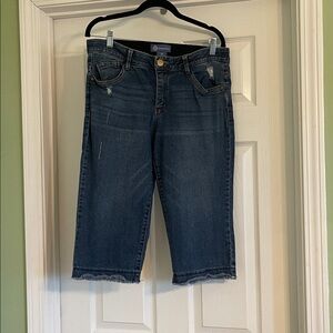 DEMOCRACY Capri Skimmer Fray Hem Pants-Sz 12